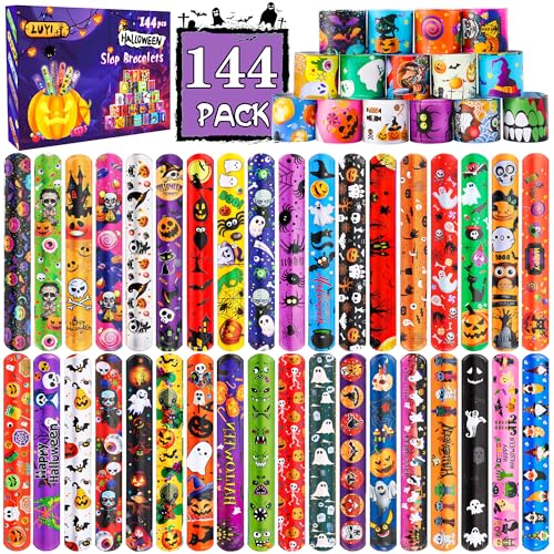 LUYI Halloween Slap Bracelets 144-Pack