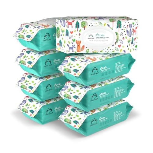 Mama Bear Gentle Fragrance Free Baby Wipes (8 Packs of 100)