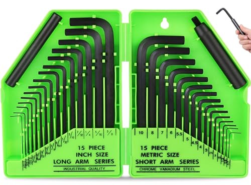 32-Piece Swanlake Hex Key Allen Wrench Set w/ Torque Rod (Metric/SAE)