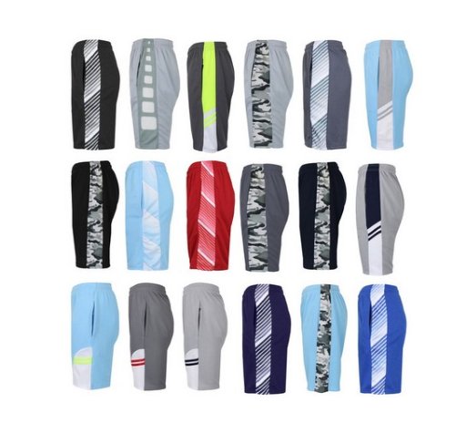 Assorted Moisture-Wicking Performance Active Mesh Shorts (5-Pack)