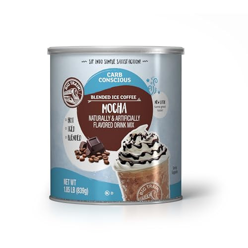 Big Train Low Carb Mocha Blended Ice Coffee Beverage Mix, 1.85 Lbs.