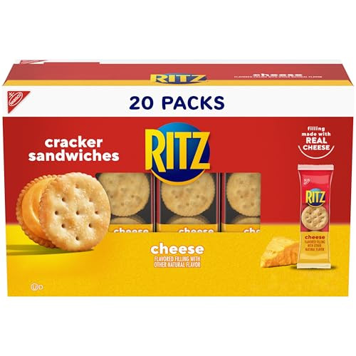 RITZ Cheese Sandwich Crackers Snack Packs, 20 Count