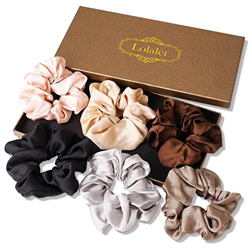 Lolalet 6 Pack Satin Scrunchies