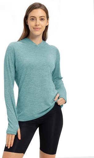 Womens UPF 50+ Sun Protection Hoodie W/Thumb Holes