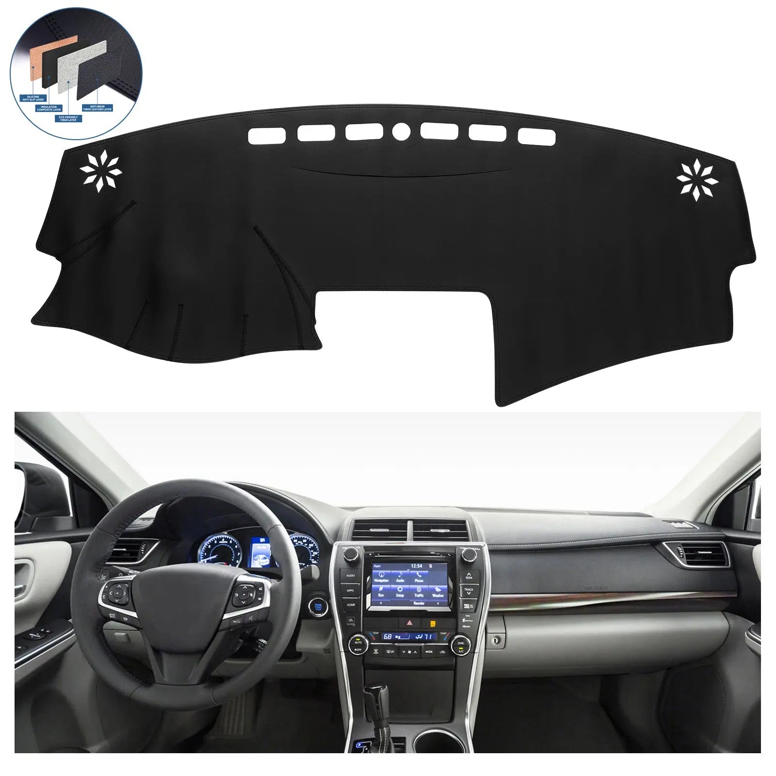 Dash Cover Mat for 2007-2011 Toyota Camry Leather Deal