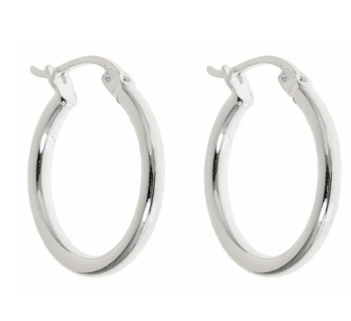 Sterling Silver French Lock Hoop Earrings