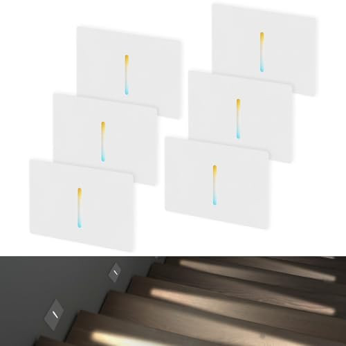 LEONLITE Indoor LED Pin Hole Stair Lights, 6 Pack