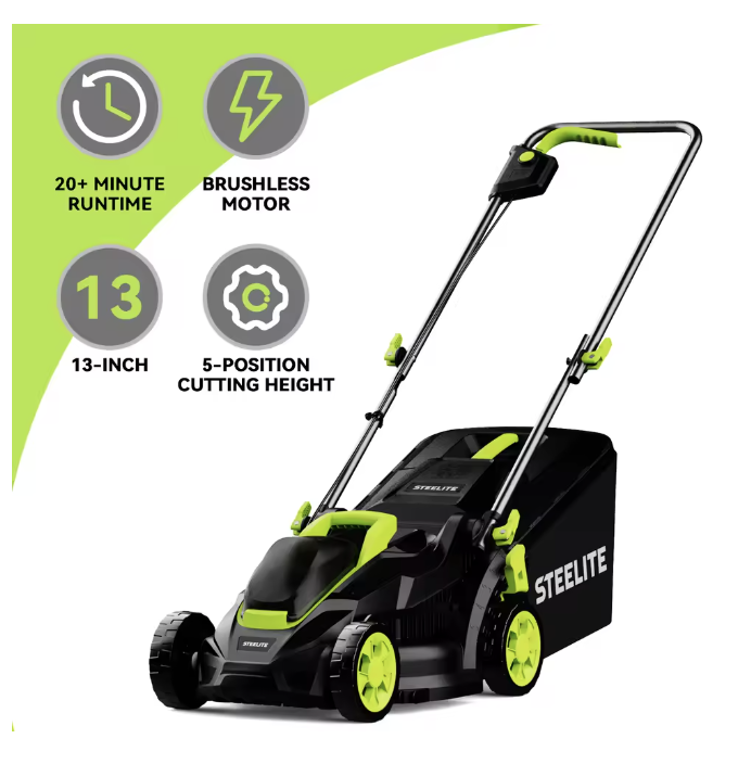 Deli 13" Cordless Electric Lawn Mower