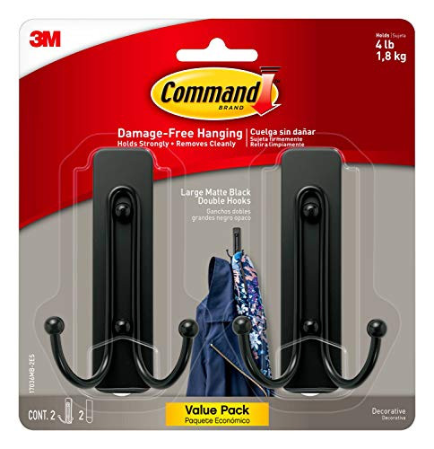 2-Pack Command Large Wall Hooks with Adhesive Strips