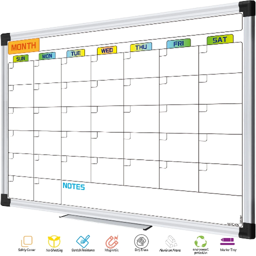 AGCAN Monthly Calendar White Board