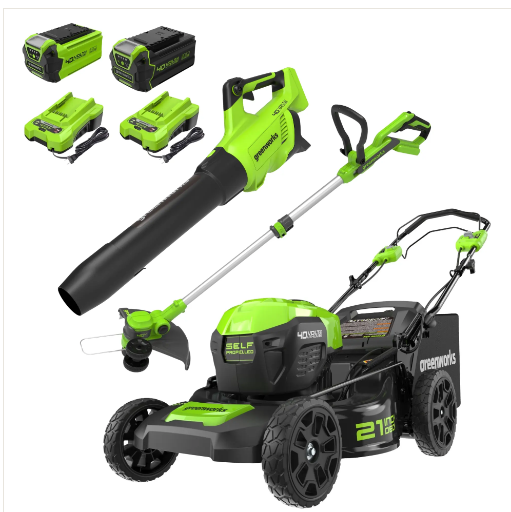 Greenworks 60V Lawn Mower and String Trimmer Combo Kit