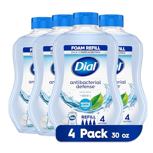 4 Pack of Dial Antibacterial Foaming Spring Water, Hand Wash Refill, 30 Fl. Oz.