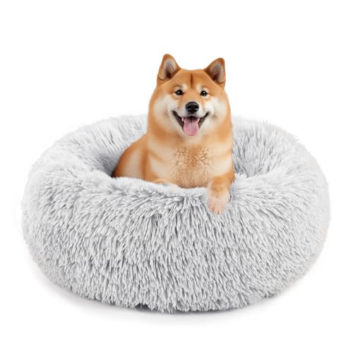 Sweetcrispy Calming Faux Fur Plush Donut Pet Bed