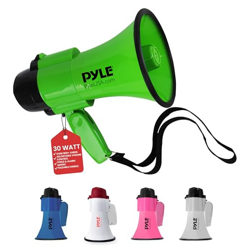 Pyle Compact Battery-Operated Megaphone w/ Siren