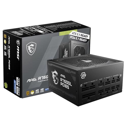 MSI MAG A750GL PCIE5 80 Plus Gold Modular Power Supply