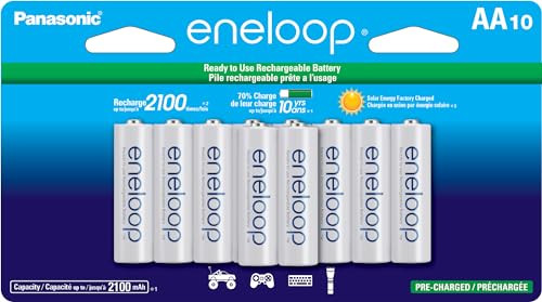 Panasonic Eneloop Rechargeable AA Ni-MH Batteries 10-Pack