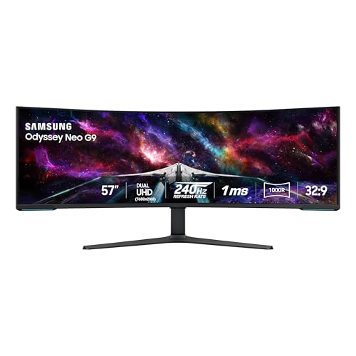 Samsung 57" Odyssey Neo G9 (G95NC) Series Dual 4K UHD 1000R Curved Gaming Monitor, 240Hz, 1ms with DisplayPort 2.1 Deal