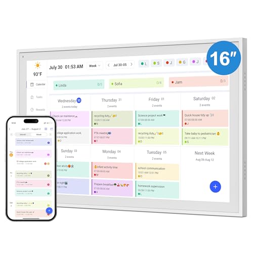Digital Calendar 16-inch IPS Touch Screen