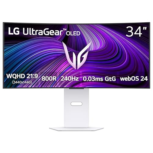 LG 34" 34GX90SA-W 3440x1440 WQHD 240Hz OLED Curved Monitor with 27-inch QHD Monitor