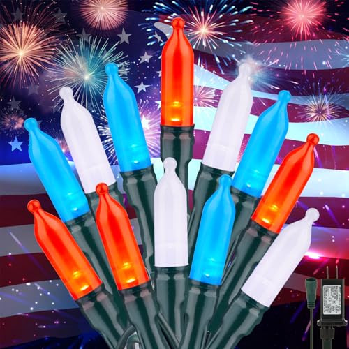 33FT 100LED Red White Blue LED Mini Lights