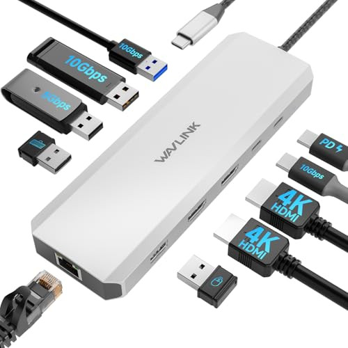 WAVLINK 10Gbps Laptop Docking Station w/ Dual HDMI