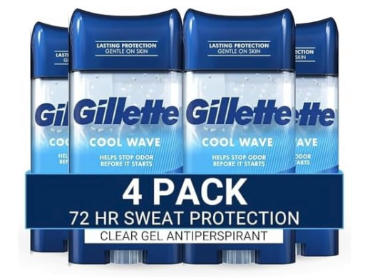 Gillette Antiperspirant and Deodorant Clear Gel Cool Wave Scent (4-Pack)