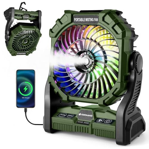 Portable Misting Fan with LED Light