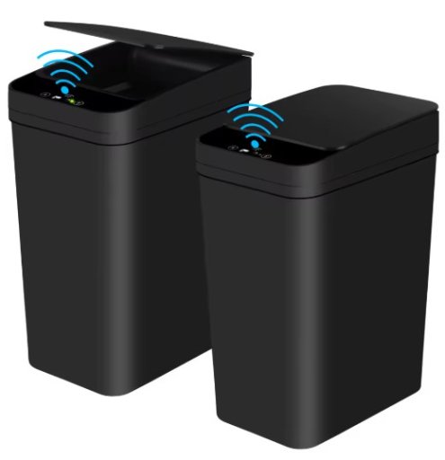 2 Pack 12L Bathroom Automatic Trash Can