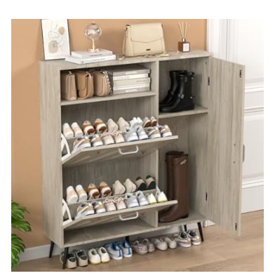 Shoe Storage Cabinet with Flip Drawers - Multi Options