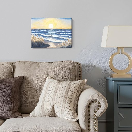 Nicetop Ocean Sunset Bathroom Decor Wall Art, 12" x 16"