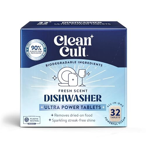 Cleancult Ultra Power Dishwasher Detergent Pods, 32 Count