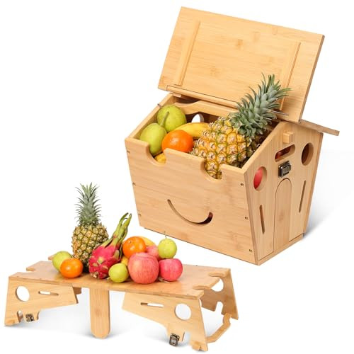 Bamboo Fruit Basket For Kitchen Countertop