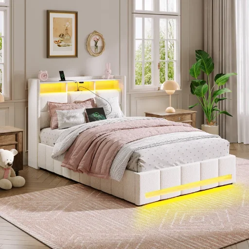 Jilissa Upholstered Storage Bed with Bookcase Headboard