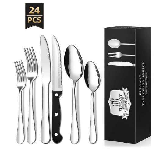 24 Piece Stainless Steel Flatware Set