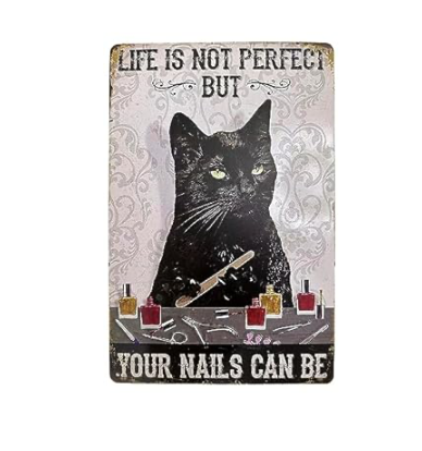 Cat Vintage Metal Tin Sign Decor Funny Retro Decor Sign
