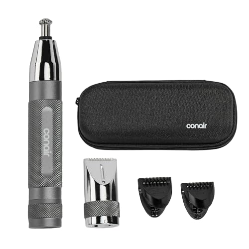 Conair Eyebrow & Nose Hair Trimmer for Men, Cordless, 5-Piece Set