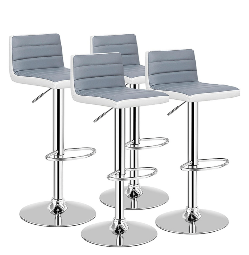 Adjustable Height Swivel Bar Stools (Set of 4)