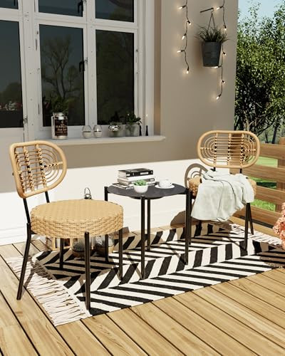 3-Piece Dexso Rattan Patio Bistro Set
