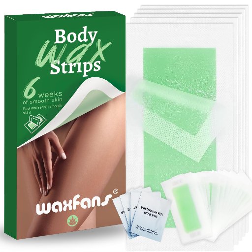 Hair Removal Wax Strips for Face/Body/Bikini, 60 Count