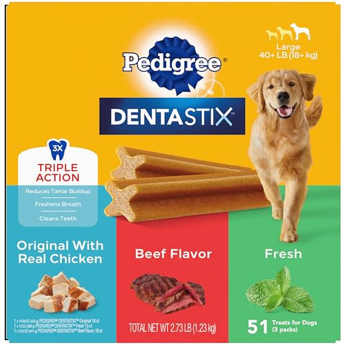 Pedigree Dentastix Large Breed Dog Treats Variety Pack, 2.73 lb., 51 Count
