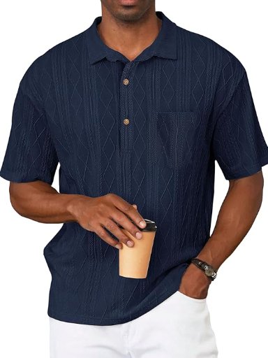 Men's Casual Short Sleeve Button-Down Shirts