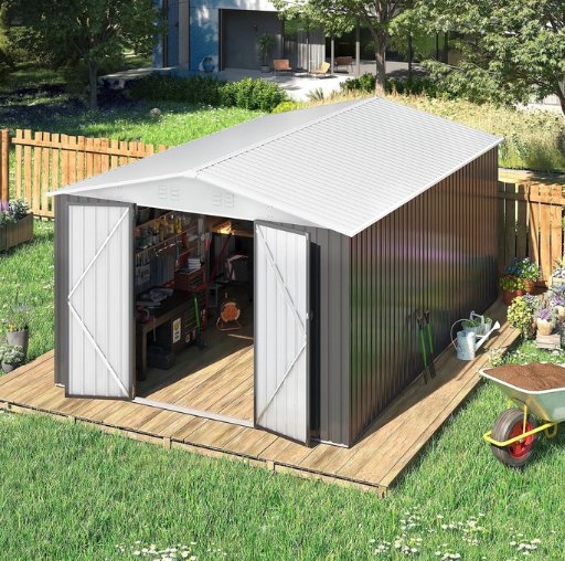 NETAJE 10'x14' Outdoor Metal Storage Shed