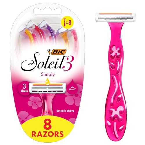 BIC Soleil 3 Simply Women's Disposable Razors w/ Aloe Vera Moisture Strip 8-Pack