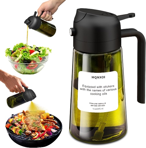 2 in 1 Glass Oil Sprayer & Dispenser