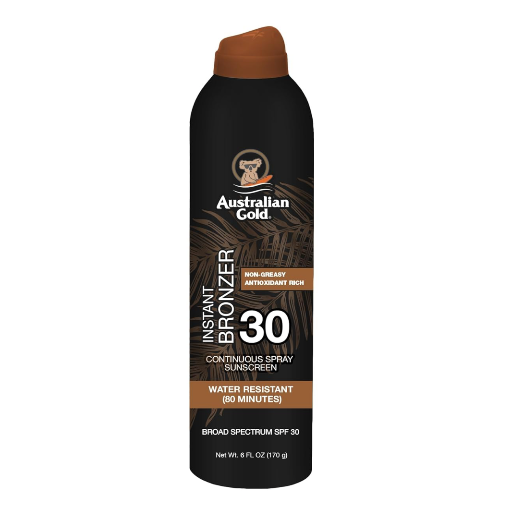Australian Gold Sunscreen w/Bronzer Spray 30 and 15spf
