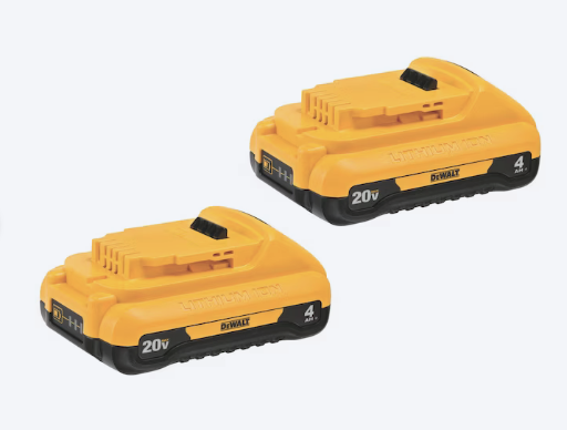 DEWALT 2-Pack 4Ah Batteries with Free Tool