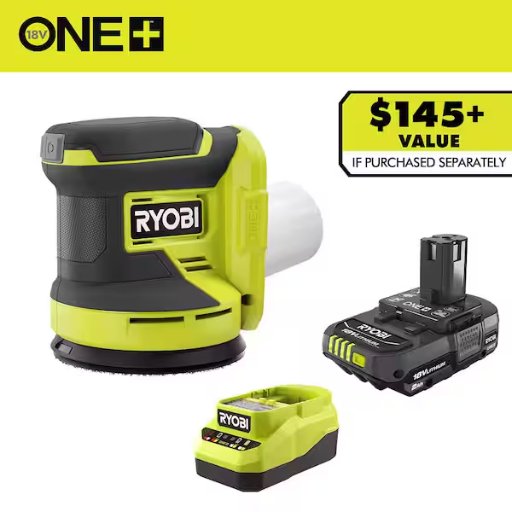 RYOBI ONE+ 18V Cordless 5 in. Random Orbit Sander Kit