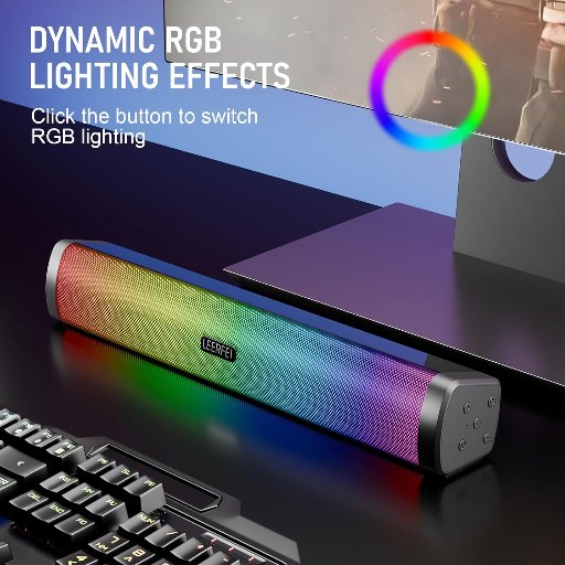 Home Portable Bluetooth Sound Bar with Colorful Flashing Lights
