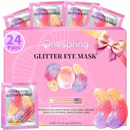 Onespring Glitter Under Eye Gel Patches 24-Pairs (Tri-Color)