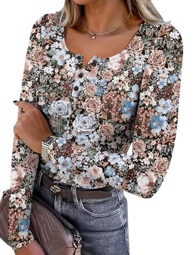Long Sleeve Henley Tops